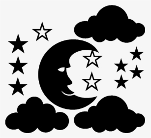Sticker Etoiles Lune Et Nuages Ambiance Sticker Kc - Star Icon Set, HD Png Download, Transparent PNG