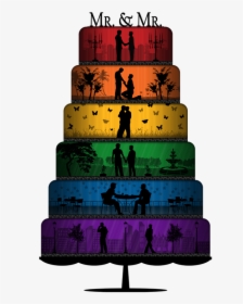 Six-tiered, Gay Pride, Wedding Cake - Pasteles De Boda Gay, HD Png Download, Transparent PNG