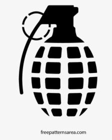 Transparent Grenade Silhouette Png - Grenade Stencil, Png Download, Transparent PNG