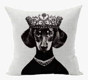 Dachshund Cushion Cover - Dachshund Queen Art, HD Png Download, Transparent PNG