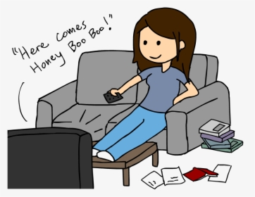 Watch Clipart Watch Video - Girl Watching Tv Clipart, HD Png Download, Transparent PNG