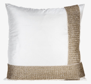 Gold Encrusted White Silk Throw Pillow - Cushion, HD Png Download, Transparent PNG
