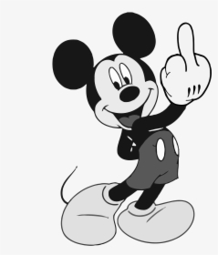 Fingers Drawing Mickey Mouse - Mickey Mouse Middle Finger, HD Png Download, Transparent PNG
