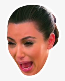 Crying Kim Celebrity Head Sticker - Kim Kardashian Crying Sticker, HD Png Download, Transparent PNG