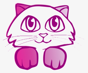 Cat, Drawing, Cute, Pink, Girl, Kids, Pet, Cute Cat - Caras De Gatitos Para Dibujar, HD Png Download, Transparent PNG