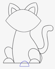 How To Draw Simple Cat - Drawing, HD Png Download, Transparent PNG