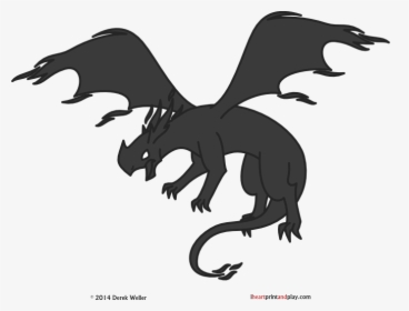 Dragon Carnivora Cartoon Silhouette Black - Illustration, HD Png Download, Transparent PNG