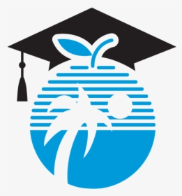 Blue Circle With A Palm Tree And Sun In Silhouette - Broward County Public Schools Logo Png, Transparent Png, Transparent PNG