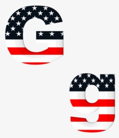 Letter, Abc, Alphabet, American, Flag, Stars, Stripes - Us Flag Letters Free, HD Png Download, Transparent PNG
