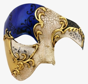 Gold Series Phantom Of The Opera Half Face Masquerade - Famous Masquerade Masks For Men, HD Png Download, Transparent PNG