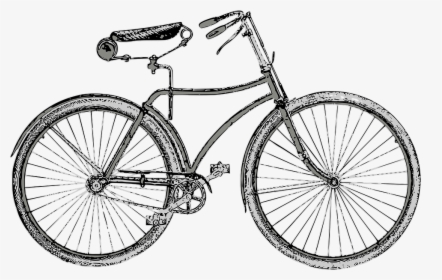 Bicycle, Vintage, Bike, Retro, Wheels, Vintage Bicycle - Vintage Bike Drawing, HD Png Download, Transparent PNG