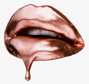 #dripping #rosegold #lips #kiss #lipstick, HD Png Download, Transparent PNG