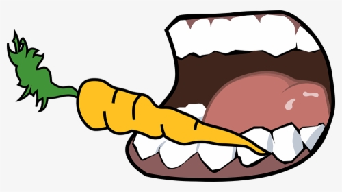 Carrot, Bite, Mouth, Teeth, Vegetable - Cartoon Mouth, HD Png Download, Transparent PNG