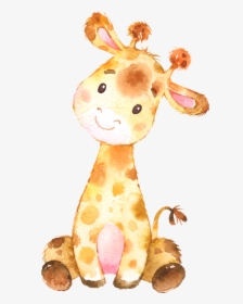 Baby Giraffe Watercolor Clipart , Transparent Cartoons - Baby Giraffe Nursery Art, HD Png Download, Transparent PNG