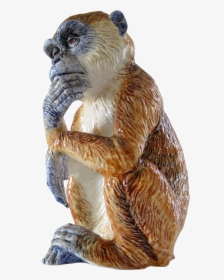Vintage Italian Hand-painted Signed Majolica Monkey - Figurine, HD Png Download, Transparent PNG