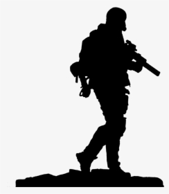 Silhouette Clip Art - Kneeling Soldier Silhouette Png, Transparent Png, Transparent PNG