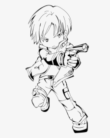 Resident Evil 2 Leon Lineart - Leon S Kennedy Vector, HD Png Download, Transparent PNG