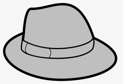Hat Grey Gray Trilby Headwear Crooner Gangster - Hat Black And White Clip Art, HD Png Download, Transparent PNG