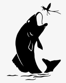 Vector Graphics Clip Art Bass Fishing Image - Largemouth Bass Silhouette, HD Png Download, Transparent PNG