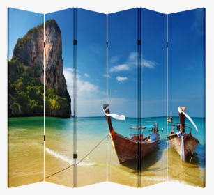 6 Panel Folding Screen Canvas Room Divider- Canoes - Bangalore To Andaman Trip, HD Png Download, Transparent PNG