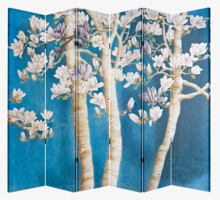 6 Panel Folding Screen Canvas Divider- Magnolia Tree - Closets Sliding Doors Stickers, HD Png Download, Transparent PNG