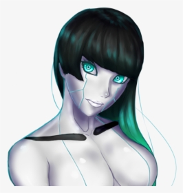 Face Hair Human Hair Color Nose Head Beauty Black Hair - Sexy Anime Robot Girls, HD Png Download, Transparent PNG