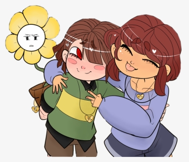 #charisk #chara #frisk #undertale #shipp #yuri #flowey - Cute Frisk And Chara, HD Png Download, Transparent PNG