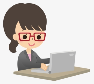Female Computer User - Female Computer Scientist Cartoon, HD Png Download, Transparent PNG