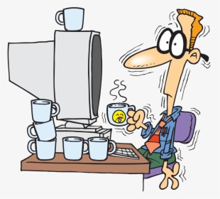 Две Чаши Кафе На Ден Е Причина Инконтиненция На Урината - Cartoon Man Drinking Coffee, HD Png Download, Transparent PNG