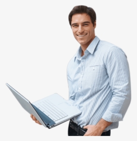 Man With Laptop Png, Transparent Png, Transparent PNG