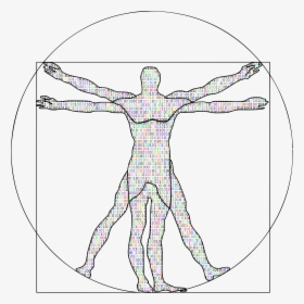 Prismatic Binary Vitruvian Man Clip Arts - Digital The Vitruvian Man, HD Png Download, Transparent PNG