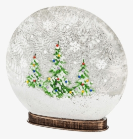 Glass Painted Disc Snow Globe   Class - Christmas Tree, HD Png Download, Transparent PNG