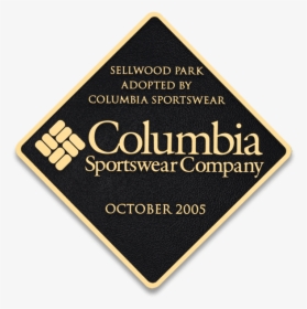 Thin Brass Plaque - Columbia Sportswear Company, HD Png Download, Transparent PNG