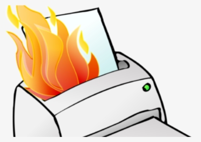 Fax Machine On Fire - Clip Art Printer, HD Png Download, Transparent PNG