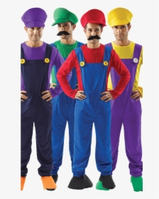 Mario Men Group Costume - Mario Luigi Wario Waluigi Costumes, HD Png Download, Transparent PNG