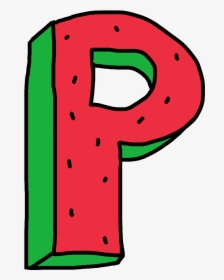 #letter #p #of #oddfuture #zumiez #watermelon #melon - Watermelon Letter A Alphabet, HD Png Download, Transparent PNG