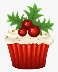 Clipart Cookies Xmas - Christmas Cupcake Clipart, HD Png Download, Transparent PNG