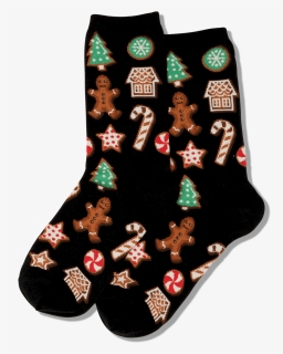 Women S Christmas Cookies Crew Socks   Class Slick - Sock, HD Png Download, Transparent PNG