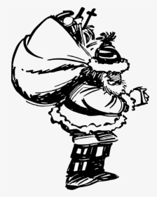 Bag Christmas Comic Characters Free Photo - Santa Sketch Png, Transparent Png, Transparent PNG