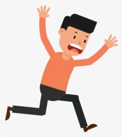 Man Running Scared Pinterest Animation - Man Running Gif Animation, HD Png Download, Transparent PNG