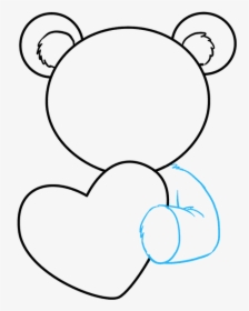 How To Draw A Teddy Bear With A Heart - Draw The Teddy Bear, HD Png Download, Transparent PNG