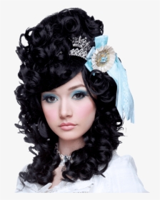 Marie Antoinette Black Wig - Black Marie Antoinette Wig, HD Png Download, Transparent PNG