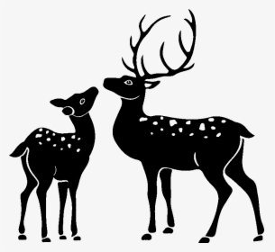 Deer Sticker Silhouette - Black And White Wall Stickers, HD Png Download, Transparent PNG