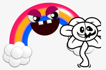 Rainbow And Flowey , Png Download - Fnaf Chica's Magic Rainbow, Transparent Png, Transparent PNG