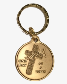 Wood Cross With Rose One Day At A Time Keychain Aa - Keychain, HD Png Download, Transparent PNG