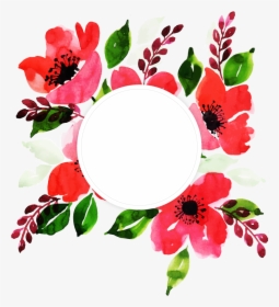 Red Floral Frame Png, Transparent Png, Transparent PNG