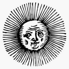 Sun, Sketch, Eyes, Face, Sunshine, Smiling, Woodcut - Summer Solstice Tarot Spread, HD Png Download, Transparent PNG