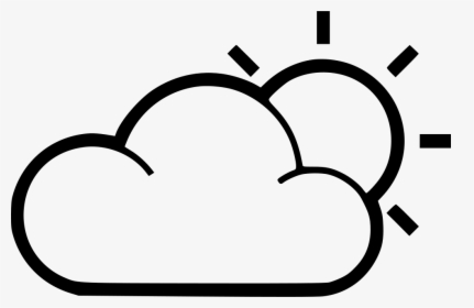 Cloud Sun - Black And White Cloud And Sun Clipart, HD Png Download, Transparent PNG