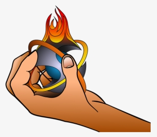 Fire, Hand, Drawing, Logo, Force, Fantasy - Desenho Mão Com Fogo, HD Png Download, Transparent PNG