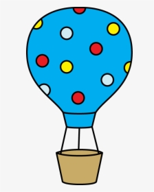 Colorful Polka Dot Hot Air Balloon Clip Art - Orange Hot Air Balloon Clipart, HD Png Download, Transparent PNG